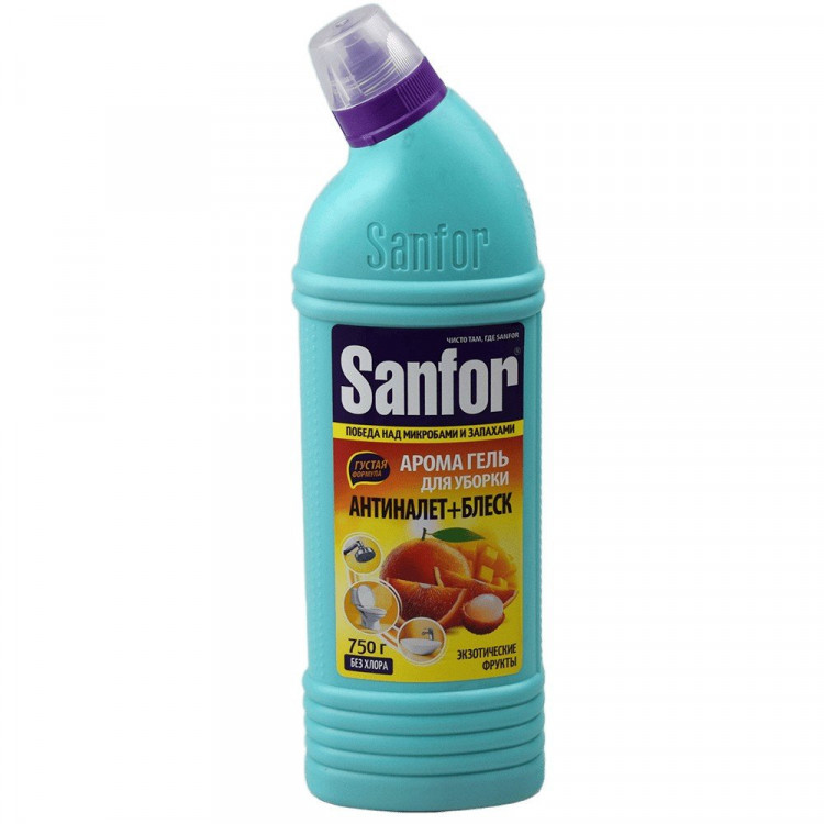 Чистящее средство для сантехники Sanfor 750г АРОМА, экзотические фрукты  (Ст.6)