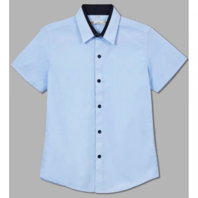 яяяСорочка детская  (Делорас) короткий рукав цвет светло-голубой арт.C71738S на кнопках