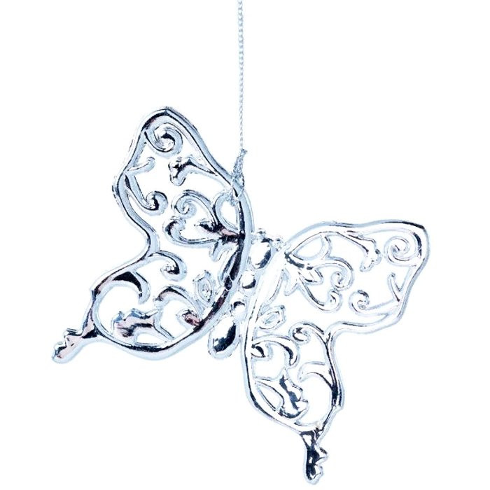 Украшение декоративное "Бабочка в серебре" 9,5см арт.86736