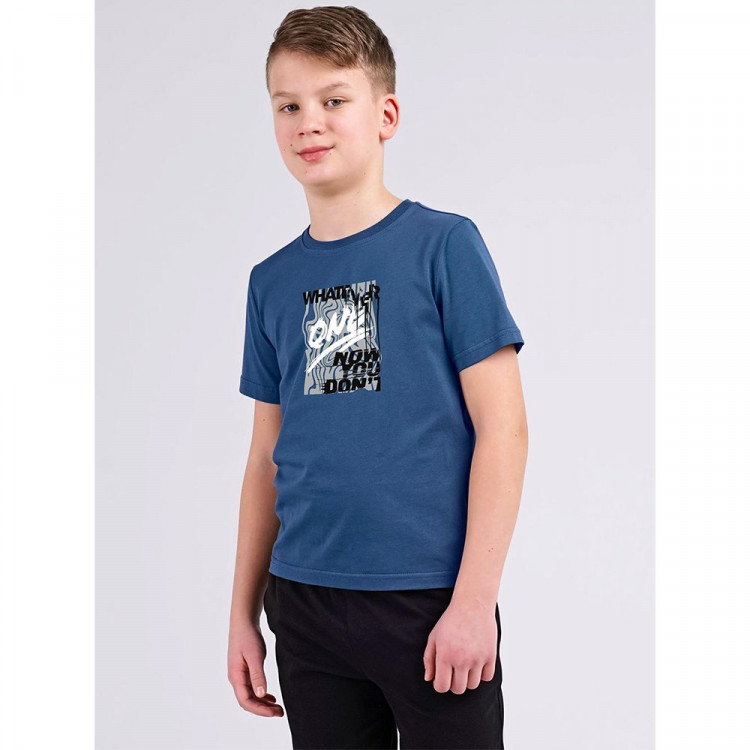 Футболка для мальчика арт.CLE 846591кд_п размер 34/134-42/158 цвет джинсовый
