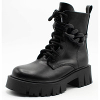 Ботинки для девочки (ИРИНА) цвет черный верх-искусственная кожа подкладка - байка размерный ряд 31-38 артикул kok-EM2-11