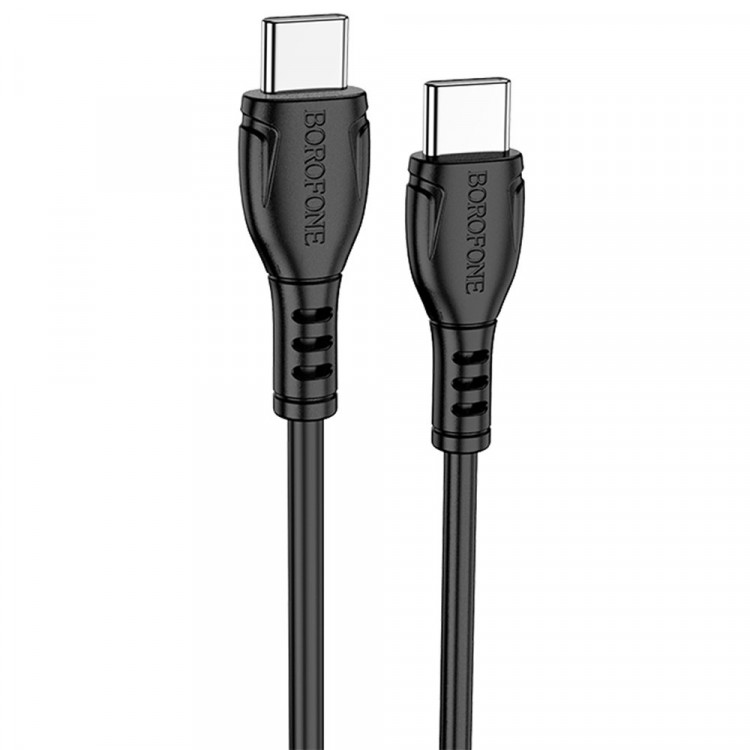 Кабель Type-C - Type-C Borofone BX51 Triumph, 1.0м, 3,0А, 60Вт, PD, QC 3.0, FCP, AFC, цвет: чёрный