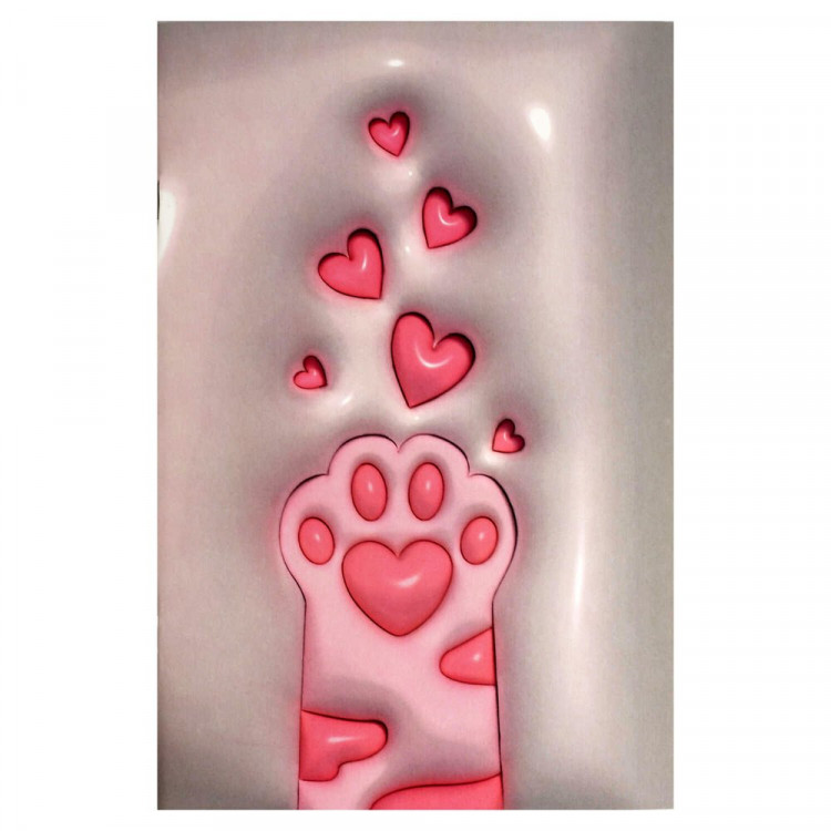 Тетрадь А5 клетка 32 листа скоба (Феникс) 3D-Лапка ламинация софт-тач вельвет выборочный УФ-лак рт.70426