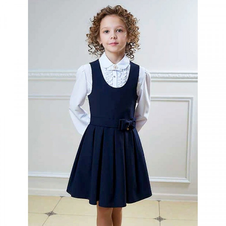 Сарафан для девочки (ГЕРМИОНА) ткань 07 арт.5129-07 размер 30/122-34/140 цвет синий