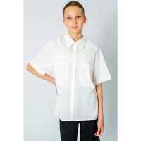 Блузка для девочки (Делорас) короткий рукав цвет молочный арт.63879СS размерный ряд 36/140-46/170 Блузка для девочки (Делорас) короткий рукав цвет молочный арт.63879СS размерный ряд 36/140-46/170