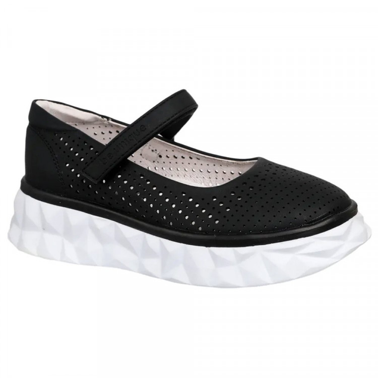 Туфли для девочки (Indigo Kids) черные верх-искусственная кожа подкладка-натуральная кожа артикул 32-0330B2