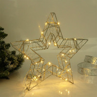 Фигура светодиодная д/помещений на батарейках 2АА "Звезда" 25см белая (цв.белый) 1реж. арт.700-0466