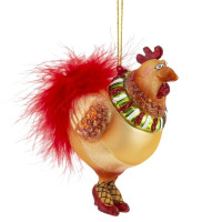 Фигурка на ёлку стекло (серия Коллекция) 11см "Курица" арт.824713
