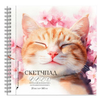 Альбом-скетчпад А5 на гребне 20 листов (Феникс) Спящий кот 160 г/м² арт.70147