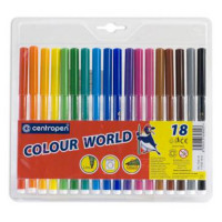 Фломастеры (Centropen) Colour World Washable 18 цветов арт 7550/18 TP / 7790/18 TP
