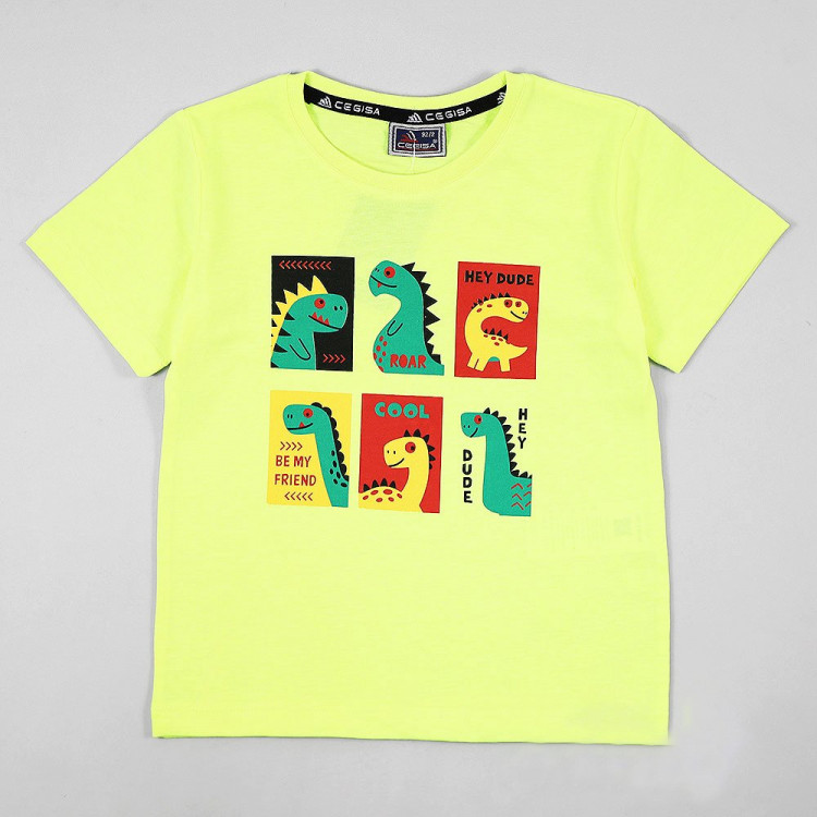 Футболка для мальчика (CEGISA) артикул 42625 размерный ряд 24/92-28/110 цвет неоновый желтый Футболка для мальчика (CEGISA) артикул 42625 размерный ряд 24/92-28/110 цвет неоновый желтый