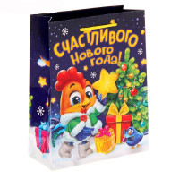 Пакет подарочный 18*23см бумаж. Новогодний петушок арт.1299839