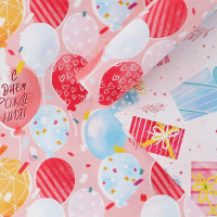 ЛУЧШАЯ ЦЕНА Бумага упаковочная 70*100см "С Днём рождения" двухсторонняя арт.7840578