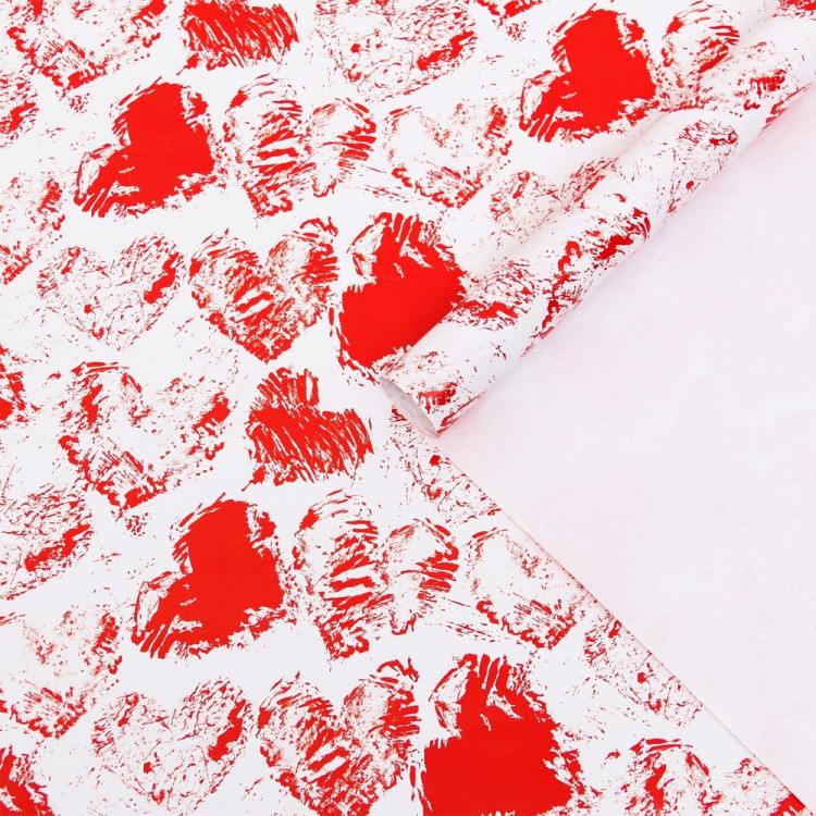 Бумага упаковочная 70*100см "Сердечки" арт.7428911