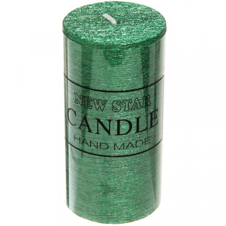 Свеча столбик "New Star ZD-073" 05*10см цв.изумруд арт.114-145