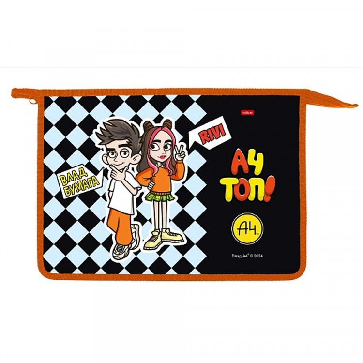 Папка школьная для тетрадей А4 на молнии 1отделение (Hatber) Влад А4 арт.AMc_04038