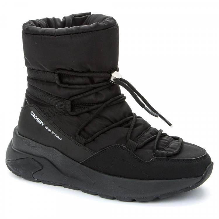 Дутики для девочек зимние (CROSBY) черный верх- текстиль подкладка -искусственная шерсть артикул 438182/12-02 Дутики для девочек зимние (CROSBY) черный верх- текстиль подкладка -искусственная шерсть артикул 438182/12-02