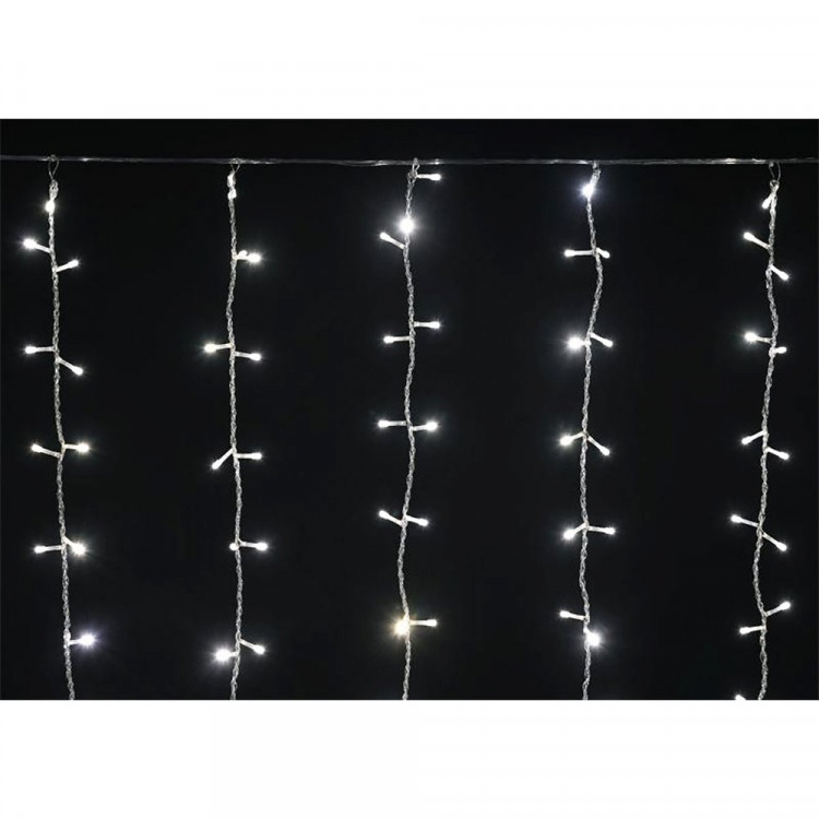 Гирлянда эл.д/дома занавес Дождь 1,5*1,5м 160LED цв.т.белый (с.провод) арт.LGDB201-1-160-L1-T-S-20