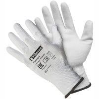 Перчатки "Для точных работ", полиэстер, полиуретановое покрытие, 9(L), белые, Fiberon, PSV036P Перчатки "Для точных работ", полиэстер, полиуретановое покрытие, 9(L), белые, Fiberon, PSV036P
