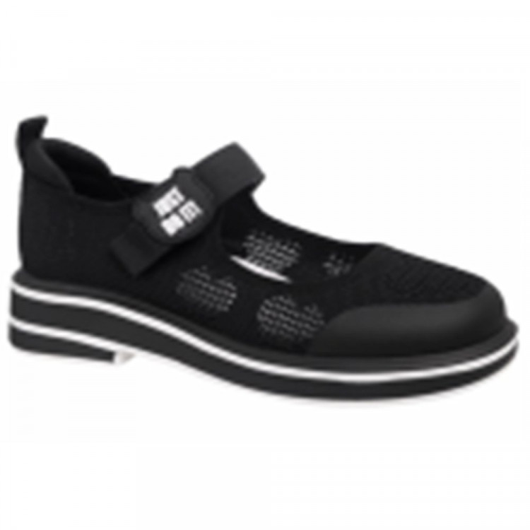 Туфли для девочки (Indigo Kids) черные верх-текстиль подкладка-натуральная кожа артикул 32-0382B