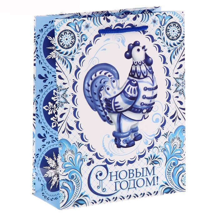 Пакет подарочный 18*23см бумаж. Гжель арт.1299831 Пакет подарочный 18*23см бумаж. Гжель арт.1299831