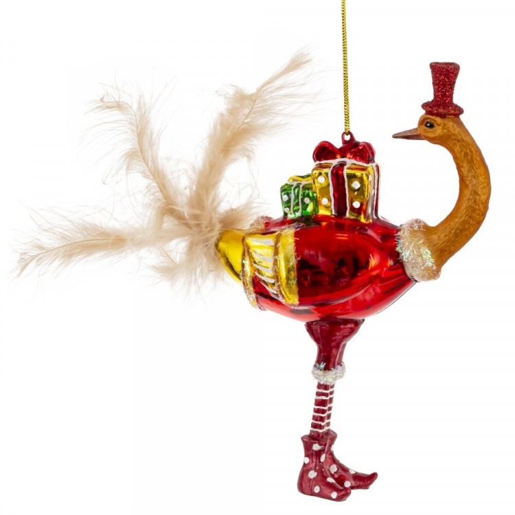 Фигурка на ёлку стекло (серия Коллекция) 15см "Страус" арт.824723