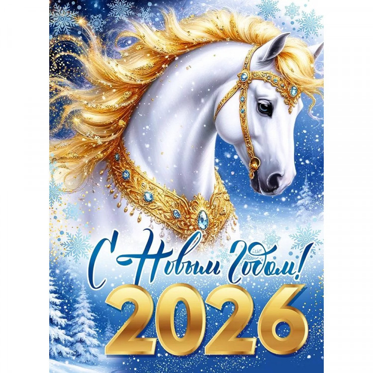 Плакат А2 "С Новым годом! Символ 2026" арт.30001514 Плакат А2 "С Новым годом! Символ 2026" арт.30001514