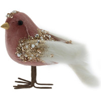 Украшение декор. на клипсе "Птичка" 12см цв.розовый арт.761528 Украшение декор. на клипсе "Птичка" 12см цв.розовый арт.761528