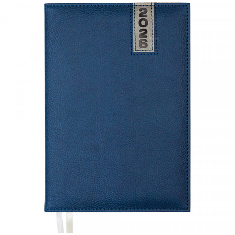 Ежедневник А5 2026 к/з deVENTE "Vertical" синий, 168л, 2 ляссе арт.2232600 (Ст.12)